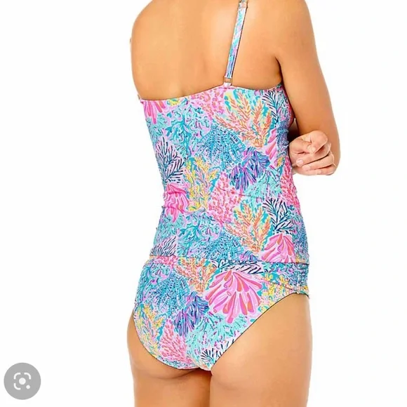 Lilly Pulitzer Brenta Tankini Top Multi Splashdance - Picture 3 of 10